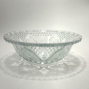 VTG KIM Indonesia Clear Pressed Glass Bowl 7" Candy Dish Replacement Bowl‎